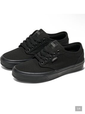 Vans Atwood NWOT low-top skate shoes black canvas rubber waffle outsole. 
SZ: 8